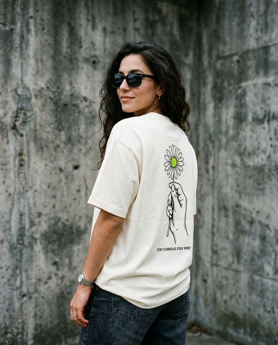Kind Chaos oversized t-shirt on model